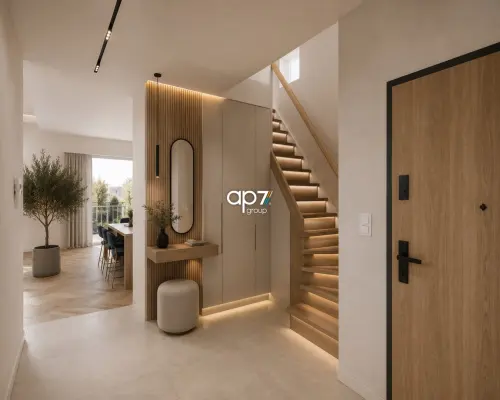 Apartament z antresolą i panoramicznymi oknami
