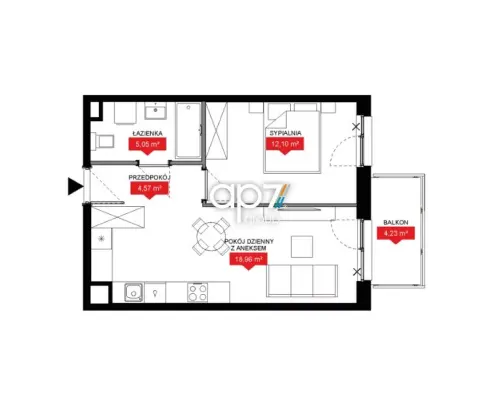 2 pokoje | 40 m2 | balkon | 0% PCC