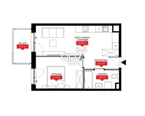 2 pokoje | 40 m2 | balkon | 0% PCC
