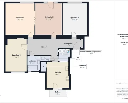 Na wynajem przestronne 4-pokojowe mieszkanie o powierzchni 123 m² , położone na 3 piętrze kamienicy z windą. obok ul. Świą