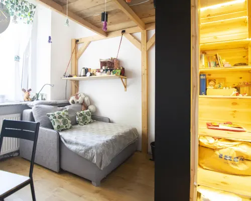 71m2 parter, 3 pokoje z antresolami