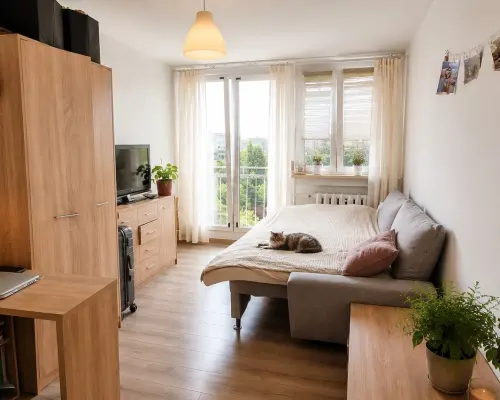 WOMBAT NIERUCHOMOŚCI  oferuje do  wynajmu  w pełni rozkładowe    mieszkanie 2-pokojowe   /  42 m²/ położone na  9. piętrze