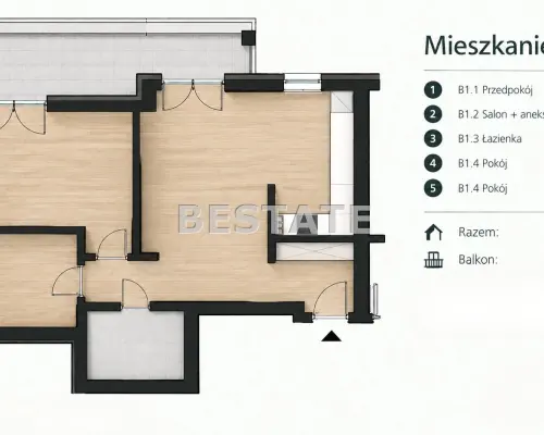 Nowoczesne, wykończone w wysokim standardzie mieszkanie 60,73 m² z dużym tarasem - Tarnów, ul. Zamkowa    Na sprzedaż mieszkan