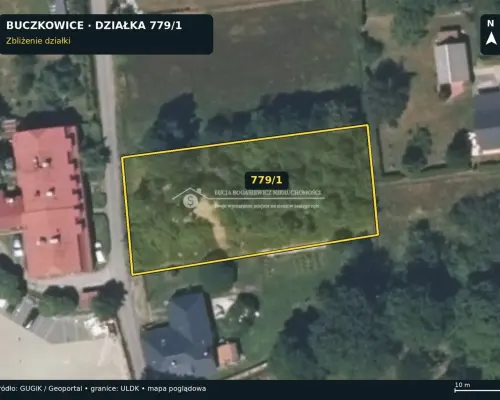 DZIAŁKA BUDOWLANA 1 204 m² | BUCZKOWICE | MPZP | ZABUDOWA JEDNORODZINNA  Na sprzedaż działka nr 779/1 o powierzchni ok.