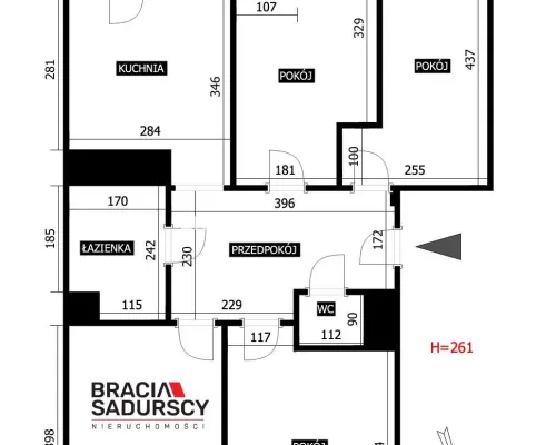 64m2 4 pok+ os kuchnia balkon Bronowice