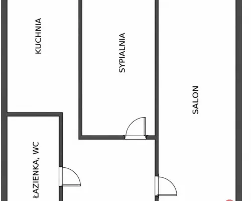 2 pokoje 39,82 m² – Centrum Suwałk