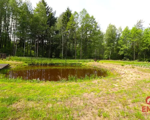Działka budowlana, staw, ogrodzenie