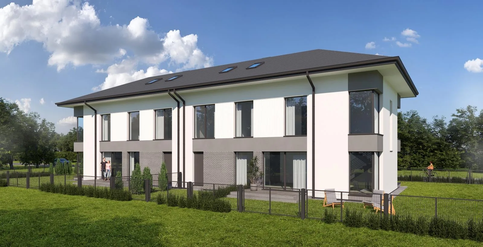 Atrakcyjny dom 1/2 bliźniaka o powierzchni całkowitej 257m2 m z ogródkiem o powierzchni ok 440m2 i garażem w Wawrze osiedle- LA