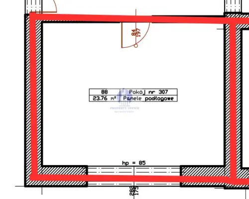 Mokotów: biuro 23,76 m2 do wynajęcia