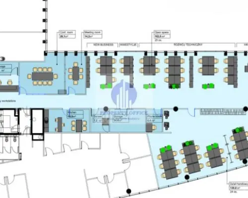 Śródmieście: lokal biurowy 752 m2 do podnajmu