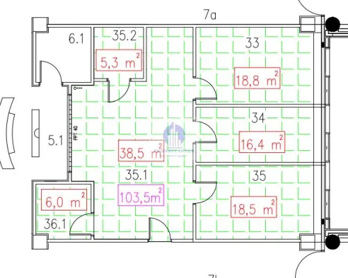 Mokotów: lokal na usługi medyczne 113,85m2 do wynajęcia