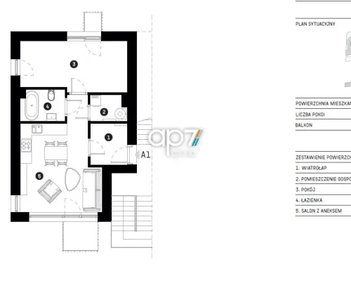 Na sprzedaż mieszkanie usytuowane na I-szym piętrze budynku o powierzchni 44,8m 2      Planowane zakończenie inwestycji IV kw
