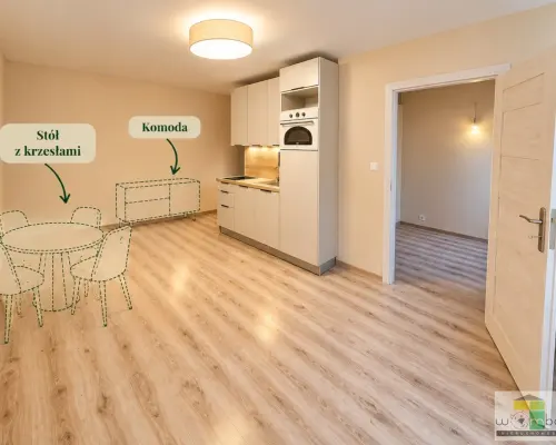 WOMBAT NIERUCHOMOŚCI    prezentuje na wynajem  2-pokojowe mieszkanie o powierzchni 27 m² , całkowicie  po generalnym remon
